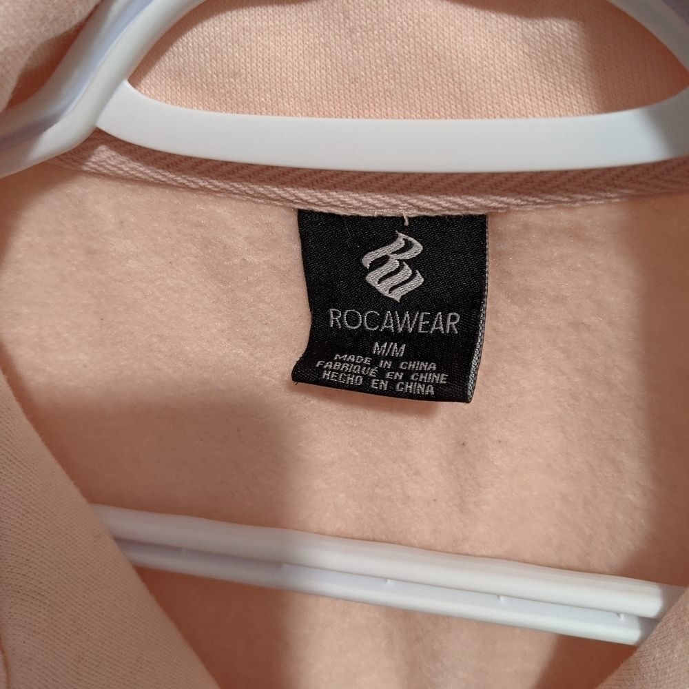 ROCAWEAR Women quarter zipped cropped sweatshirt top size Medium @E - Picture 3 of 6